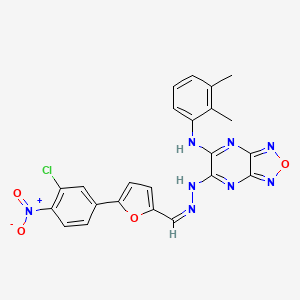 6-[(2Z)-2-{[5-(3-CHLORO-4-NITROPHENYL)FURAN-2-YL]METHYLIDENE}HYDRAZIN-1-YL]-N-(2,3-DIMETHYLPHENYL)-[1,2,5]OXADIAZOLO[3,4-B]PYRAZIN-5-AMINE