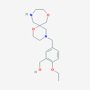 molecular formula C18H28N2O4 B5383473 [5-(1,8-dioxa-4,11-diazaspiro[5.6]dodec-4-ylmethyl)-2-ethoxyphenyl]methanol 