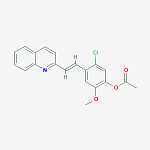 [5-chloro-2-methoxy-4-[(E)-2-quinolin-2-ylethenyl]phenyl] acetate