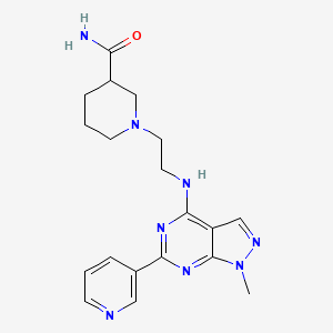 1-(2-{[1-methyl-6-(3-pyridinyl)-1H-pyrazolo[3,4-d]pyrimidin-4-yl]amino}ethyl)-3-piperidinecarboxamide