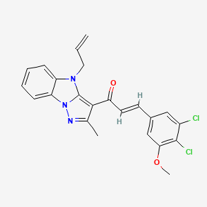 (E)-3-(3,4-dichloro-5-methoxyphenyl)-1-(2-methyl-4-prop-2-enylpyrazolo[1,5-a]benzimidazol-3-yl)prop-2-en-1-one