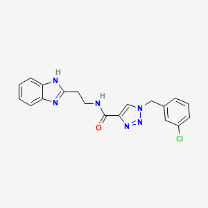 molecular formula C19H17ClN6O B5383647 N-[2-(1H-benzimidazol-2-yl)ethyl]-1-(3-chlorobenzyl)-1H-1,2,3-triazole-4-carboxamide 