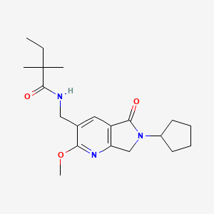 N-[(6-cyclopentyl-2-methoxy-5-oxo-6,7-dihydro-5H-pyrrolo[3,4-b]pyridin-3-yl)methyl]-2,2-dimethylbutanamide