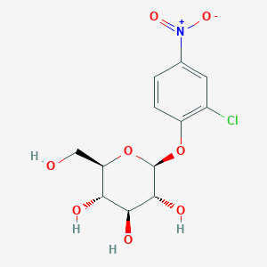 molecular formula C12H14ClNO8 B053839 (2S,3R,4S,5S,6R)-2-(2-氯-4-硝基苯氧基)-6-(羟甲基)四氢-2H-吡喃-3,4,5-三醇 CAS No. 120221-14-9