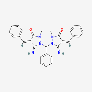 1,1'-(phenylmethylene)bis(4-benzylidene-5-imino-2-methyl-3-pyrazolidinone)