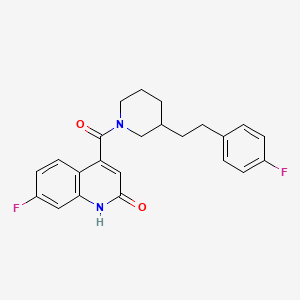 7-fluoro-4-({3-[2-(4-fluorophenyl)ethyl]-1-piperidinyl}carbonyl)-2(1H)-quinolinone