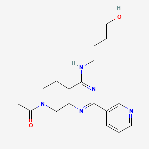 4-[(7-acetyl-2-pyridin-3-yl-5,6,7,8-tetrahydropyrido[3,4-d]pyrimidin-4-yl)amino]butan-1-ol