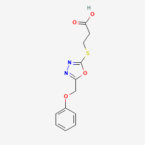 3-{[5-(Phenoxymethyl)-1,3,4-oxadiazol-2-YL]sulfanyl}propanoic acid