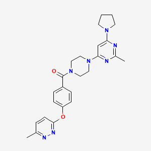 3-methyl-6-[4-({4-[2-methyl-6-(1-pyrrolidinyl)-4-pyrimidinyl]-1-piperazinyl}carbonyl)phenoxy]pyridazine