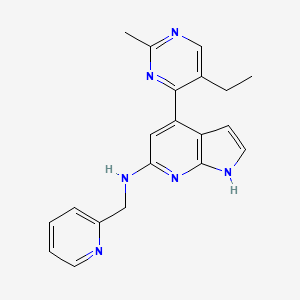 4-(5-ethyl-2-methylpyrimidin-4-yl)-N-(pyridin-2-ylmethyl)-1H-pyrrolo[2,3-b]pyridin-6-amine