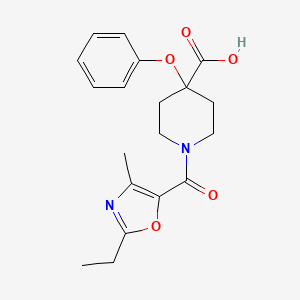 1-[(2-ethyl-4-methyl-1,3-oxazol-5-yl)carbonyl]-4-phenoxypiperidine-4-carboxylic acid