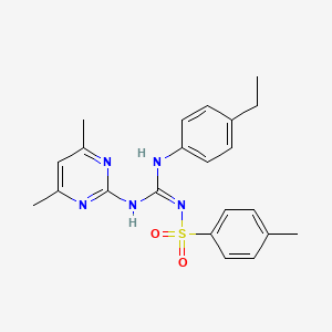 molecular formula C22H25N5O2S B5384285 (Z)-N'-(4,6-DIMETHYLPYRIMIDIN-2-YL)-N-(4-ETHYLPHENYL)-N''-(4-METHYLBENZENESULFONYL)GUANIDINE 