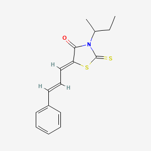 molecular formula C16H17NOS2 B5384291 3-sec-butyl-5-(3-phenyl-2-propen-1-ylidene)-2-thioxo-1,3-thiazolidin-4-one 