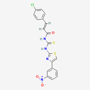 (2E)-3-(4-chlorophenyl)-N-{[4-(3-nitrophenyl)-1,3-thiazol-2-yl]carbamothioyl}prop-2-enamide