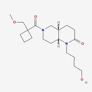 molecular formula C19H32N2O4 B5384365 (4aS*,8aR*)-1-(4-hydroxybutyl)-6-{[1-(methoxymethyl)cyclobutyl]carbonyl}octahydro-1,6-naphthyridin-2(1H)-one 