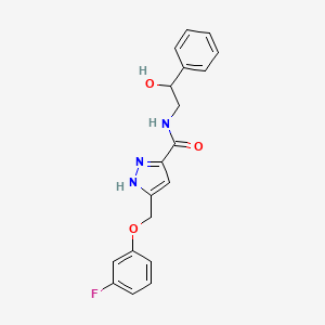 5-[(3-fluorophenoxy)methyl]-N-(2-hydroxy-2-phenylethyl)-1H-pyrazole-3-carboxamide