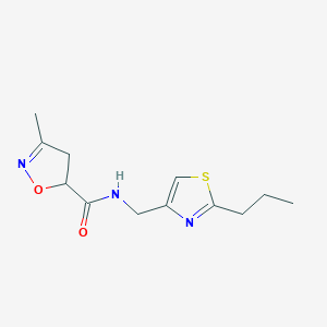 3-methyl-N-[(2-propyl-1,3-thiazol-4-yl)methyl]-4,5-dihydroisoxazole-5-carboxamide