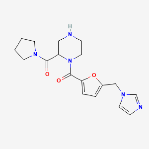 1-[5-(1H-imidazol-1-ylmethyl)-2-furoyl]-2-(1-pyrrolidinylcarbonyl)piperazine