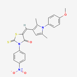 molecular formula C23H19N3O4S2 B5384442 5-{[1-(4-methoxyphenyl)-2,5-dimethyl-1H-pyrrol-3-yl]methylene}-3-(4-nitrophenyl)-2-thioxo-1,3-thiazolidin-4-one 