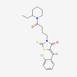 (5Z)-5-[(2-chlorophenyl)methylidene]-3-[4-(2-ethylpiperidin-1-yl)-4-oxobutyl]-2-sulfanylidene-1,3-thiazolidin-4-one