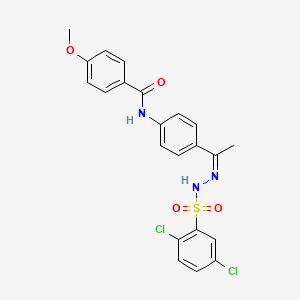 N-(4-{N-[(2,5-dichlorophenyl)sulfonyl]ethanehydrazonoyl}phenyl)-4-methoxybenzamide