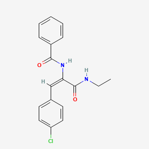 molecular formula C18H17ClN2O2 B5384493 N-[(E)-1-(4-chlorophenyl)-3-(ethylamino)-3-oxoprop-1-en-2-yl]benzamide 