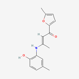 molecular formula C16H17NO3 B5384513 (E)-3-(2-hydroxy-5-methylanilino)-1-(5-methylfuran-2-yl)but-2-en-1-one 