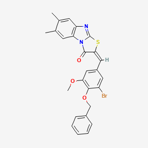 2-{(E)-1-[4-(BENZYLOXY)-3-BROMO-5-METHOXYPHENYL]METHYLIDENE}-6,7-DIMETHYL[1,3]THIAZOLO[3,2-A][1,3]BENZIMIDAZOL-3(2H)-ONE