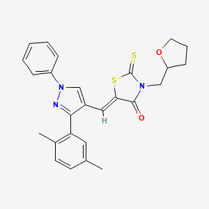 5-{[3-(2,5-dimethylphenyl)-1-phenyl-1H-pyrazol-4-yl]methylene}-3-(tetrahydro-2-furanylmethyl)-2-thioxo-1,3-thiazolidin-4-one