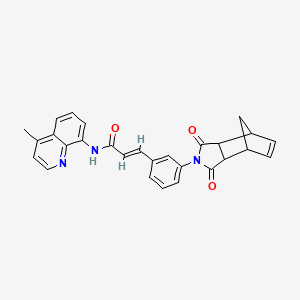 (E)-3-[3-(3,5-dioxo-4-azatricyclo[5.2.1.02,6]dec-8-en-4-yl)phenyl]-N-(4-methylquinolin-8-yl)prop-2-enamide