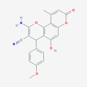 2-amino-5-hydroxy-4-(4-methoxyphenyl)-10-methyl-8-oxo-4H-pyrano[2,3-h]chromene-3-carbonitrile