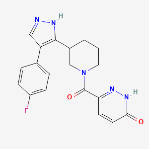 molecular formula C19H18FN5O2 B5384586 3-[3-[4-(4-fluorophenyl)-1H-pyrazol-5-yl]piperidine-1-carbonyl]-1H-pyridazin-6-one 