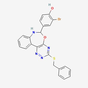 4-[3-(benzylthio)-6,7-dihydro[1,2,4]triazino[5,6-d][3,1]benzoxazepin-6-yl]-2-bromophenol