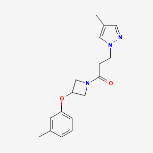 4-methyl-1-{3-[3-(3-methylphenoxy)azetidin-1-yl]-3-oxopropyl}-1H-pyrazole