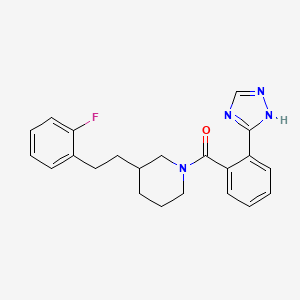 3-[2-(2-fluorophenyl)ethyl]-1-[2-(1H-1,2,4-triazol-3-yl)benzoyl]piperidine