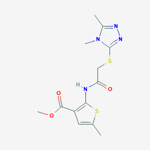 molecular formula C13H16N4O3S2 B5384655 methyl 2-({[(4,5-dimethyl-4H-1,2,4-triazol-3-yl)thio]acetyl}amino)-5-methyl-3-thiophenecarboxylate 