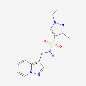 1-ethyl-3-methyl-N-(pyrazolo[1,5-a]pyridin-3-ylmethyl)-1H-pyrazole-4-sulfonamide