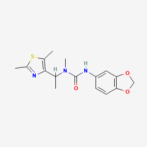 molecular formula C16H19N3O3S B5384684 N'-1,3-benzodioxol-5-yl-N-[1-(2,5-dimethyl-1,3-thiazol-4-yl)ethyl]-N-methylurea 