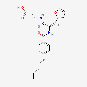 3-[[(E)-2-[(4-butoxybenzoyl)amino]-3-(furan-2-yl)prop-2-enoyl]amino]propanoic acid