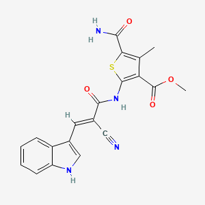 methyl 5-(aminocarbonyl)-2-{[2-cyano-3-(1H-indol-3-yl)acryloyl]amino}-4-methyl-3-thiophenecarboxylate