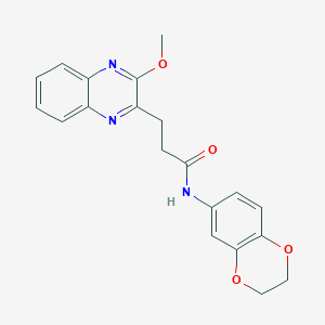 molecular formula C20H19N3O4 B5384729 N-(2,3-dihydro-1,4-benzodioxin-6-yl)-3-(3-methoxy-2-quinoxalinyl)propanamide 