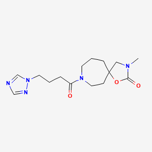 molecular formula C15H23N5O3 B5384753 3-methyl-8-[4-(1H-1,2,4-triazol-1-yl)butanoyl]-1-oxa-3,8-diazaspiro[4.6]undecan-2-one 