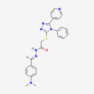 molecular formula C24H23N7OS B5384761 N'-[4-(dimethylamino)benzylidene]-2-{[4-phenyl-5-(4-pyridinyl)-4H-1,2,4-triazol-3-yl]thio}acetohydrazide 