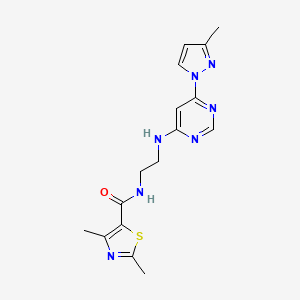 2,4-dimethyl-N-(2-{[6-(3-methyl-1H-pyrazol-1-yl)-4-pyrimidinyl]amino}ethyl)-1,3-thiazole-5-carboxamide