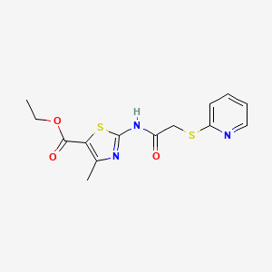 ETHYL 4-METHYL-2-{[2-(2-PYRIDYLSULFANYL)ACETYL]AMINO}-1,3-THIAZOLE-5-CARBOXYLATE