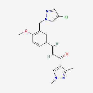 (E)-3-{3-[(4-CHLORO-1H-PYRAZOL-1-YL)METHYL]-4-METHOXYPHENYL}-1-(1,3-DIMETHYL-1H-PYRAZOL-4-YL)-2-PROPEN-1-ONE