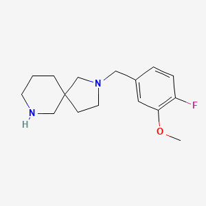 molecular formula C16H23FN2O B5384820 2-(4-fluoro-3-methoxybenzyl)-2,7-diazaspiro[4.5]decane dihydrochloride 