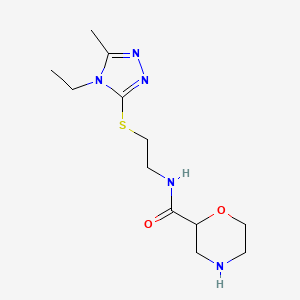 molecular formula C12H21N5O2S B5384834 N-{2-[(4-ethyl-5-methyl-4H-1,2,4-triazol-3-yl)thio]ethyl}-2-morpholinecarboxamide hydrochloride 