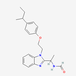 N-[1-[1-[2-(4-butan-2-ylphenoxy)ethyl]benzimidazol-2-yl]ethyl]formamide