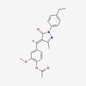 molecular formula C22H22N2O4 B5384873 [4-[(E)-[1-(4-ethylphenyl)-3-methyl-5-oxopyrazol-4-ylidene]methyl]-2-methoxyphenyl] acetate 